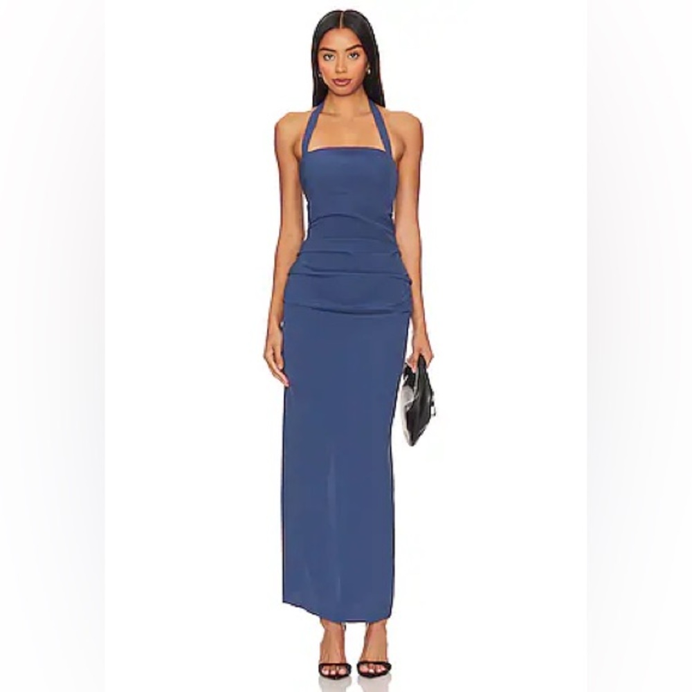 Lioness Navy Halter Maxi Dress